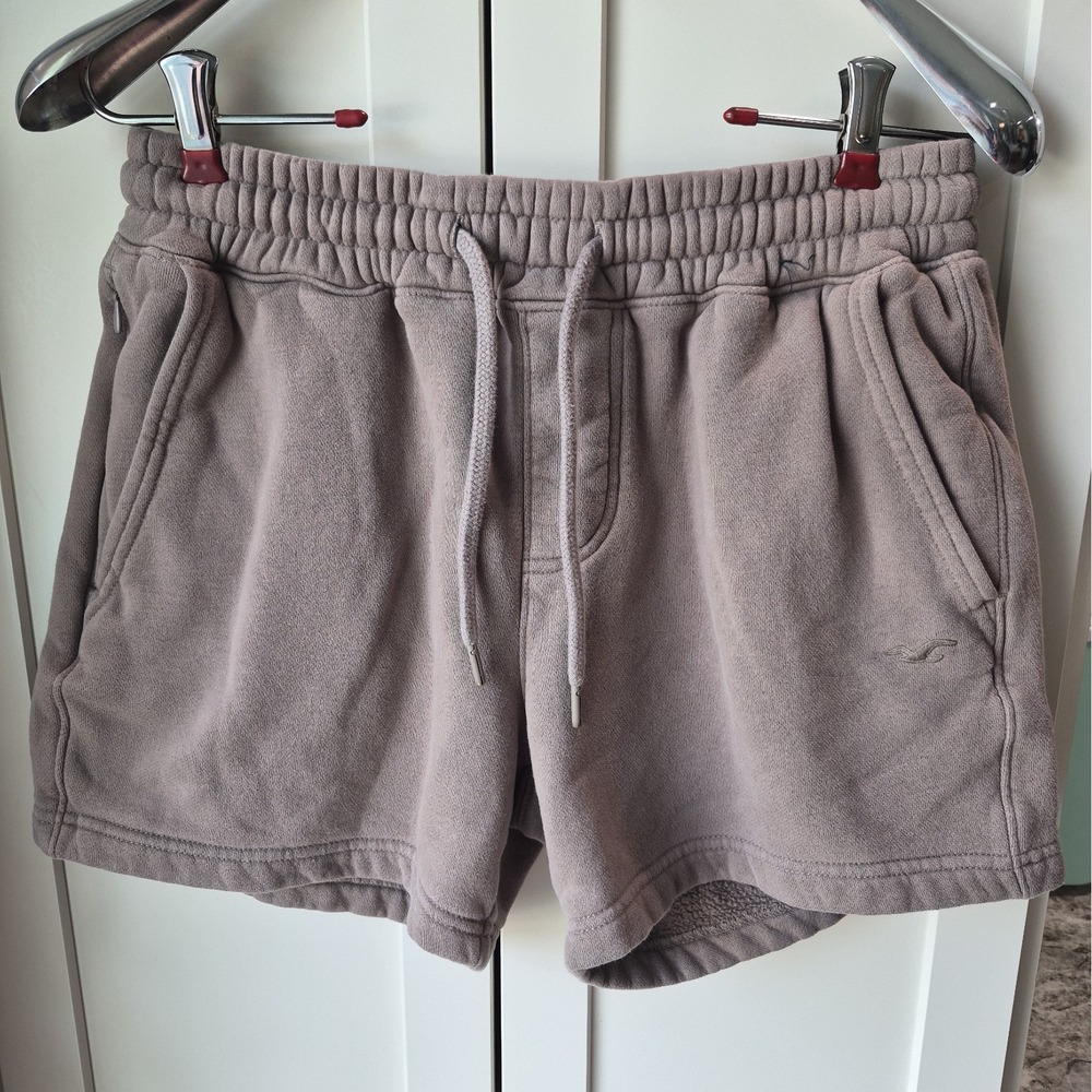 Hollister Drawstring Fleece Shorts — Taupe Brown Sz S
